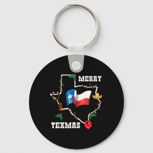 Merry Texmas Texas Flag Kerstmis Familie Holi Sleutelhanger