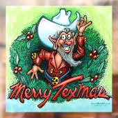 Merry Texmas Window Cling Raamsticker (Vel 2)