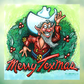 Merry Texmas Window Cling Raamsticker (Vel 3)
