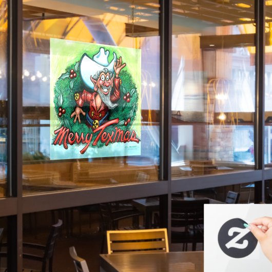 Merry Texmas Window Cling Raamsticker (Restaurant Raam)