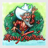 Merry Texmas Window Cling Raamsticker (Vel)