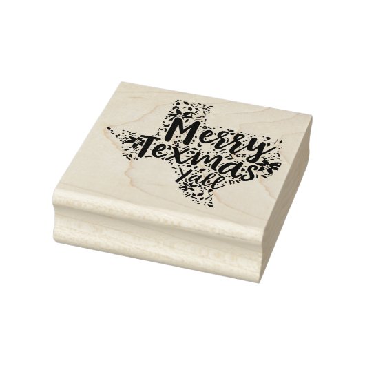 Merry Texmas Y'all Texas State Christmas Art Stamp Rubberstempel (Stempel)