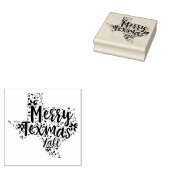 Merry Texmas Y'all Texas State Christmas Art Stamp Rubberstempel (Gestempeld)