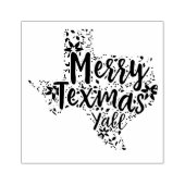 Merry Texmas Y'all Texas State Christmas Art Stamp Rubberstempel (Afrduk)