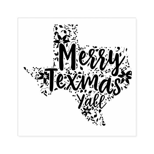Merry Texmas Y'all Texas State Christmas Art Stamp Rubberstempel (Afrduk)
