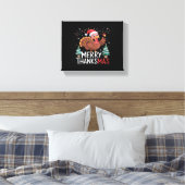 Merry Thanksgiving Happy Thanksgiving Santa Turkey Canvas Afdruk (Insitu (Slaapkamer))