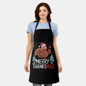 Merry Thanksgiving Happy Thanksgiving Santa Turkey Schort (Gedragen)