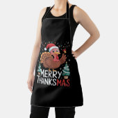 Merry Thanksgiving Happy Thanksgiving Santa Turkey Schort (Insitu)