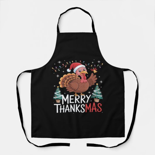 Merry Thanksgiving Happy Thanksgiving Santa Turkey Schort (Voorkant)