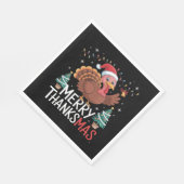 Merry Thanksgiving Happy Thanksgiving Santa Turkey Servet (Hoek)