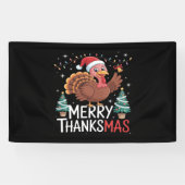 Merry Thanksgiving Happy Thanksgiving Santa Turkey Spandoek (Horizontaal)