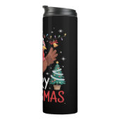 Merry Thanksgiving Happy Thanksgiving Santa Turkey Thermosbeker (Geroteerd rechts)