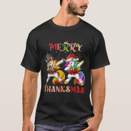 Merry Thanksgiving Unicorn Dabbing T-shirt