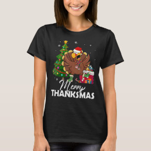 Merry Thanksmas Festive Thanksgiving kersttur T-shirt