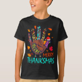 Merry Thanksmas Happy Thanksgiving Christmas Turke T-shirt (Voorkant)