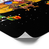 Merry Thanksmas Happy Thanksgiving Santa Turkey Xm Poster (Hoek)