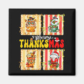 Merry Thanksmas Pumpkin Sce Latte Coffee Thanksgiv Magneet (Voorkant)