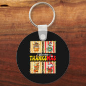 Merry Thanksmas Pumpkin Sce Latte Coffee Thanksgiv Sleutelhanger (Voorkant)