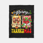 Merry Thanksmas Thanksgiving Christmas Coquette Bo Fleece Deken (Voorkant)