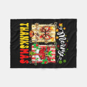 Merry Thanksmas Thanksgiving Christmas Coquette Bo Fleece Deken (Voorkant (Horizontaal))