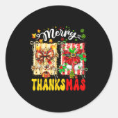 Merry Thanksmas Thanksgiving Christmas Coquette Bo Ronde Sticker (Voorkant)