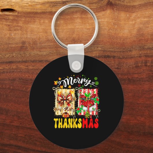 Merry Thanksmas Thanksgiving Christmas Coquette Bo Sleutelhanger (Voorkant)