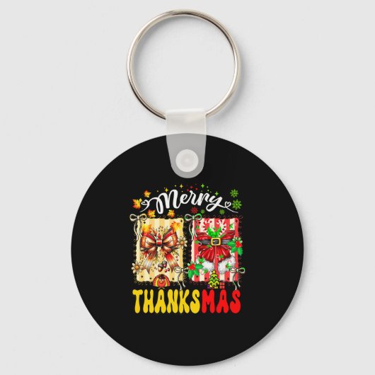 Merry Thanksmas Thanksgiving Christmas Coquette Bo Sleutelhanger (Voorkant)