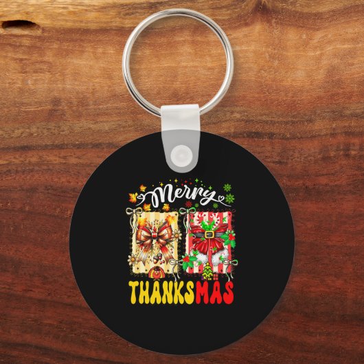 Merry Thanksmas Thanksgiving Christmas Coquette Bo Sleutelhanger (Voorkant)
