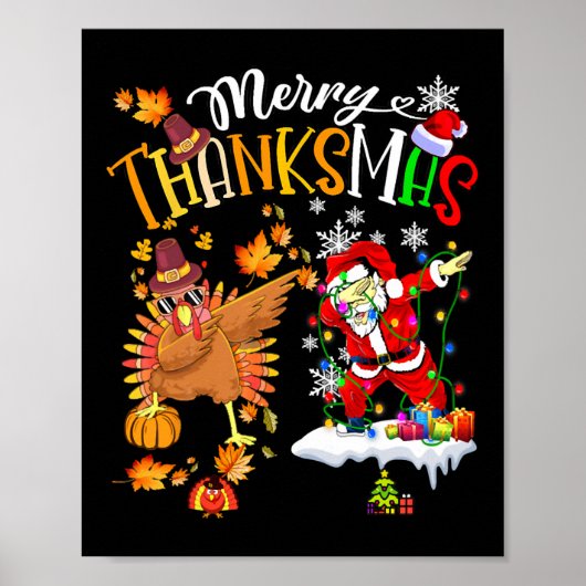 Merry Thanksmas Thanksgiving Kerstmis Poster (Voorkant)