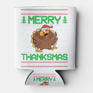 Merry thanksmas Thanksgiving turkey kerst Blikjeskoeler
