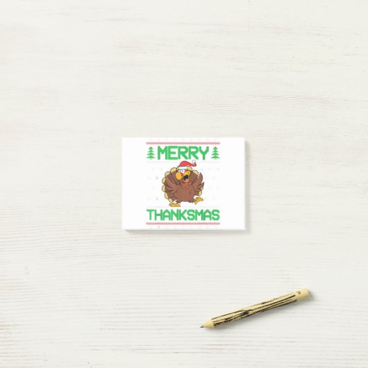 Merry thanksmas Thanksgiving turkey kerst Post-it® Notes (Op bureau)