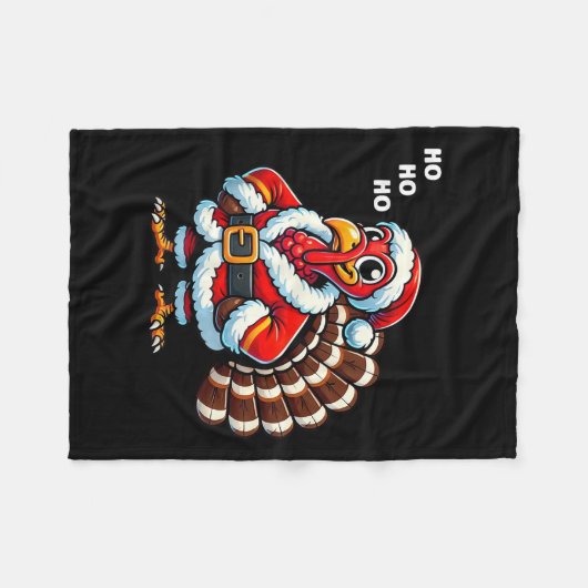 Merry Thanksmas Thanksgiving Turkey Xmas Funny Kid Fleece Deken (Voorkant (Horizontaal))