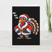 Merry Thanksmas Thanksgiving Turkey Xmas Funny Kid Kaart (Voorkant)