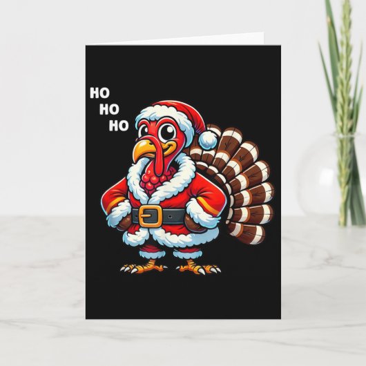 Merry Thanksmas Thanksgiving Turkey Xmas Funny Kid Kaart (Voorkant)