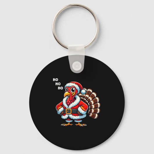 Merry Thanksmas Thanksgiving Turkey Xmas Funny Kid Sleutelhanger (Voorkant)
