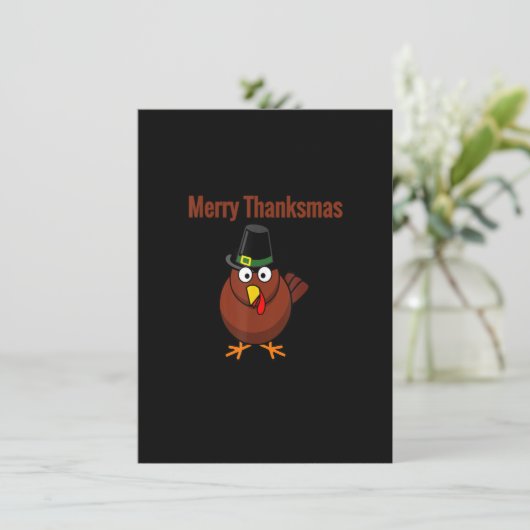 Merry Thanksmas Turkey Holiday Limited Edition Tha Kaart (Staand voorkant)
