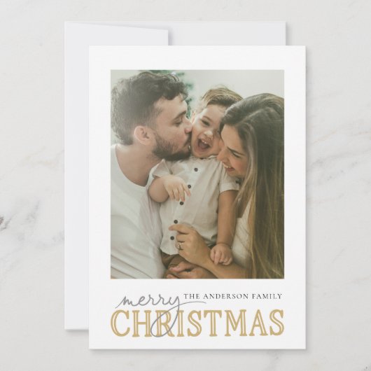Merry Tidings Foto Kerstmis Feestdagenkaart (Voorkant)