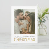 Merry Tidings Foto Kerstmis Feestdagenkaart (Staand voorkant)