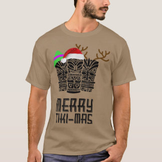 Merry TikiMas Kerstmis, Santa Hat Tiki T-shirt