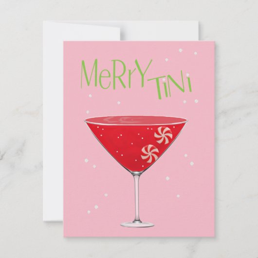 Merry-tini Merry Martini Holiday Cocktail Party Kaart (Voorkant)