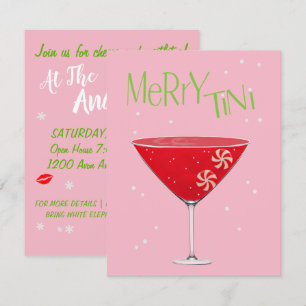 Merry-tini Merry Martini Holiday Cocktail Party Kaart