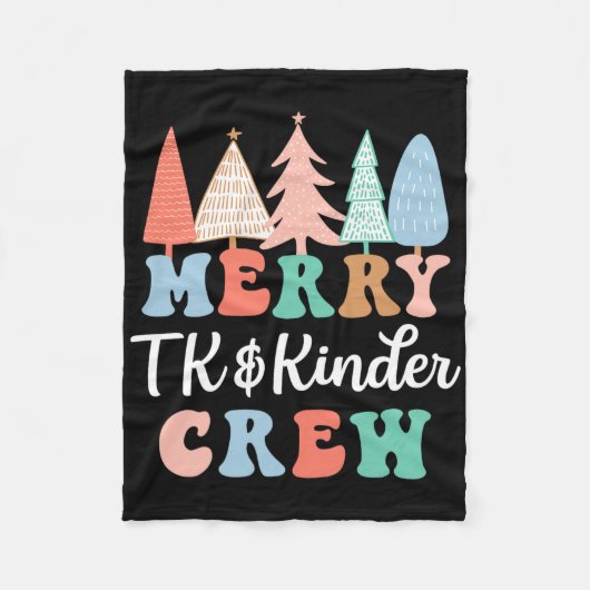 Merry Tk And Kinder Crew Kindergarten Teacher Chri Fleece Deken (Voorkant)
