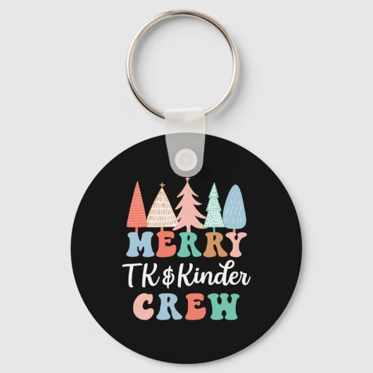Merry Tk And Kinder Crew Kindergarten Teacher Chri Sleutelhanger (Voorkant)