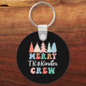 Merry Tk And Kinder Crew Kindergarten Teacher Chri Sleutelhanger (Voorkant)