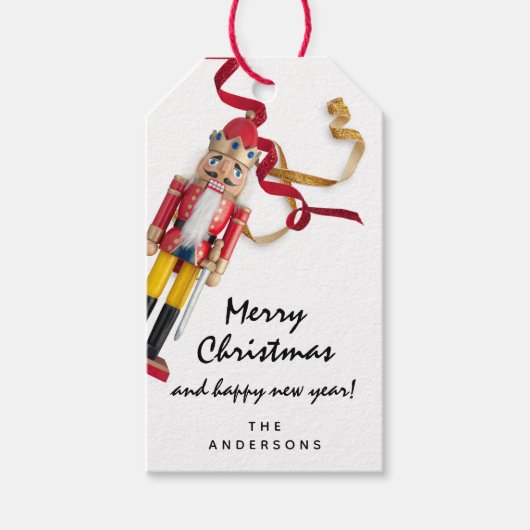 Merry to Holiday Gift Happy New Year Nutkraker Cadeaulabel (Voorkant)