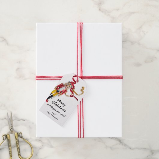 Merry to Holiday Gift Happy New Year Nutkraker Cadeaulabel (Met Touw)