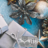 Merry to Holiday Gift Happy New Year Snow Silver Cadeaulabel