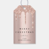 Merry to Holiday Gift Label Glitter Drip Spark Blu Cadeaulabel (Voorkant)