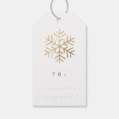 Merry to Holiday Gift Label White Gold Snowflakes Cadeaulabel (Achterkant)