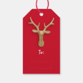 Merry to Holiday Gift Reindeer Happy New Red Cadeaulabel (Achterkant)